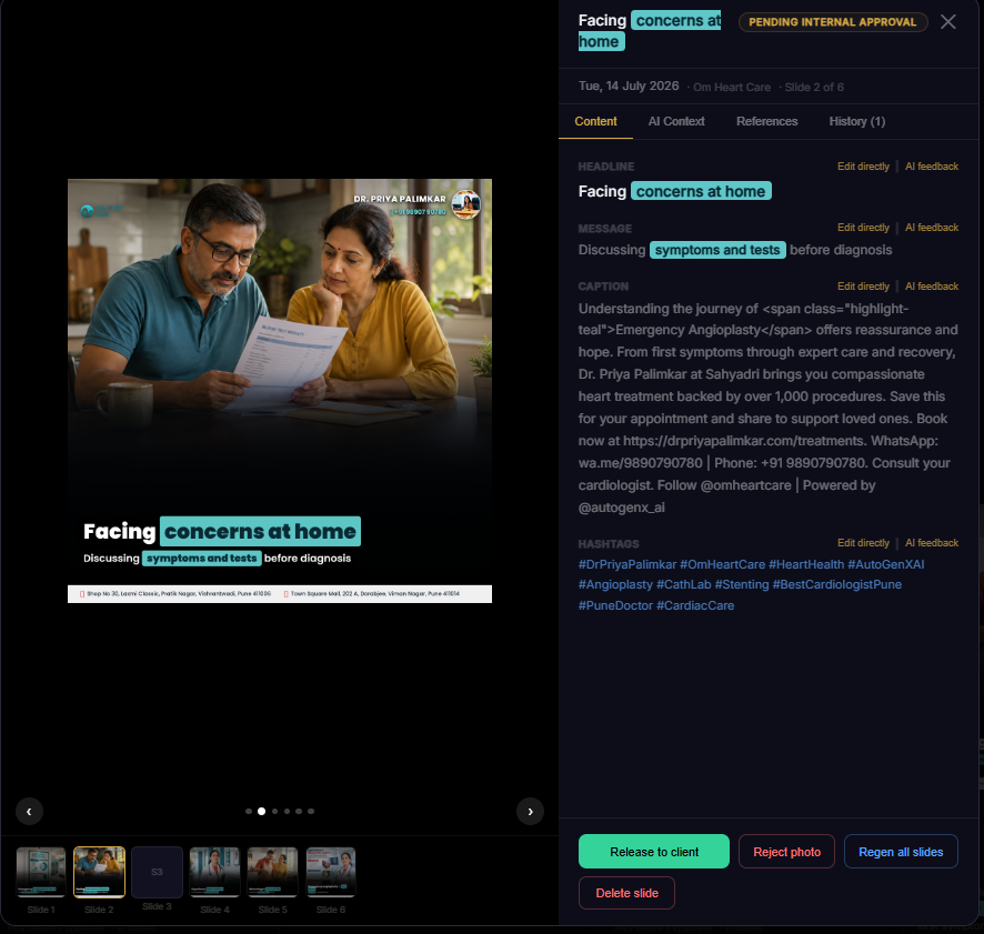 MySocialApp — post editor with caption and hashtags